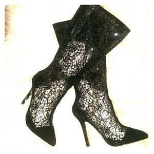 Black Sequenced Boots